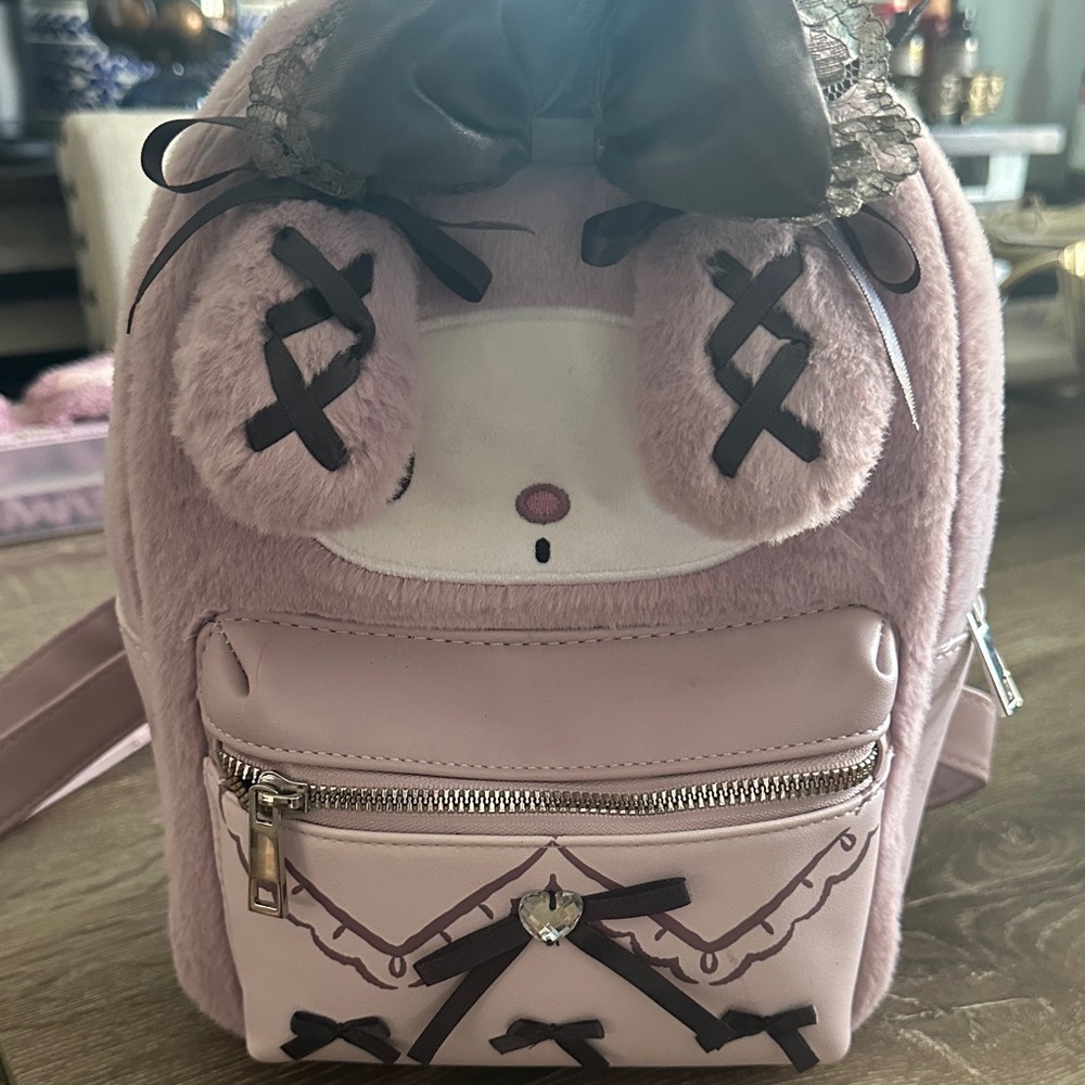 Hot Topic Pink Plush Bunny Backpack